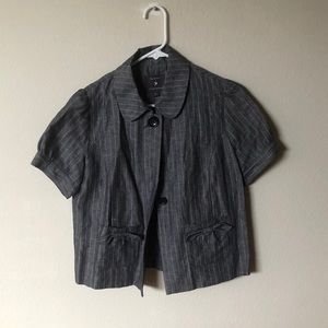 Forever 21 Stripe high neck blue blazer